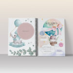 Jurnal bebeluș personalizat cu nume, coperta roz