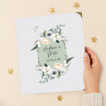 Album foto guestbook nunta personalizat cu nume, Sage flowers