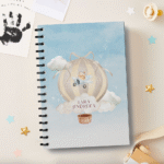 Jurnal pentru bebeluș personalizat cu nume, copertă crem, Cream Dream