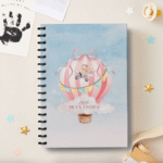 Jurnal pentru bebeluș personalizat cu nume, copertă roz, Pink Dream