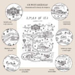 Harta relației | Harta amintirilor | Ilustrație personalizată cu 6 locuri la alegere