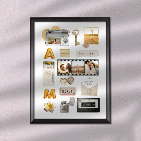 Poster personalizat colaj amintiri, Cream