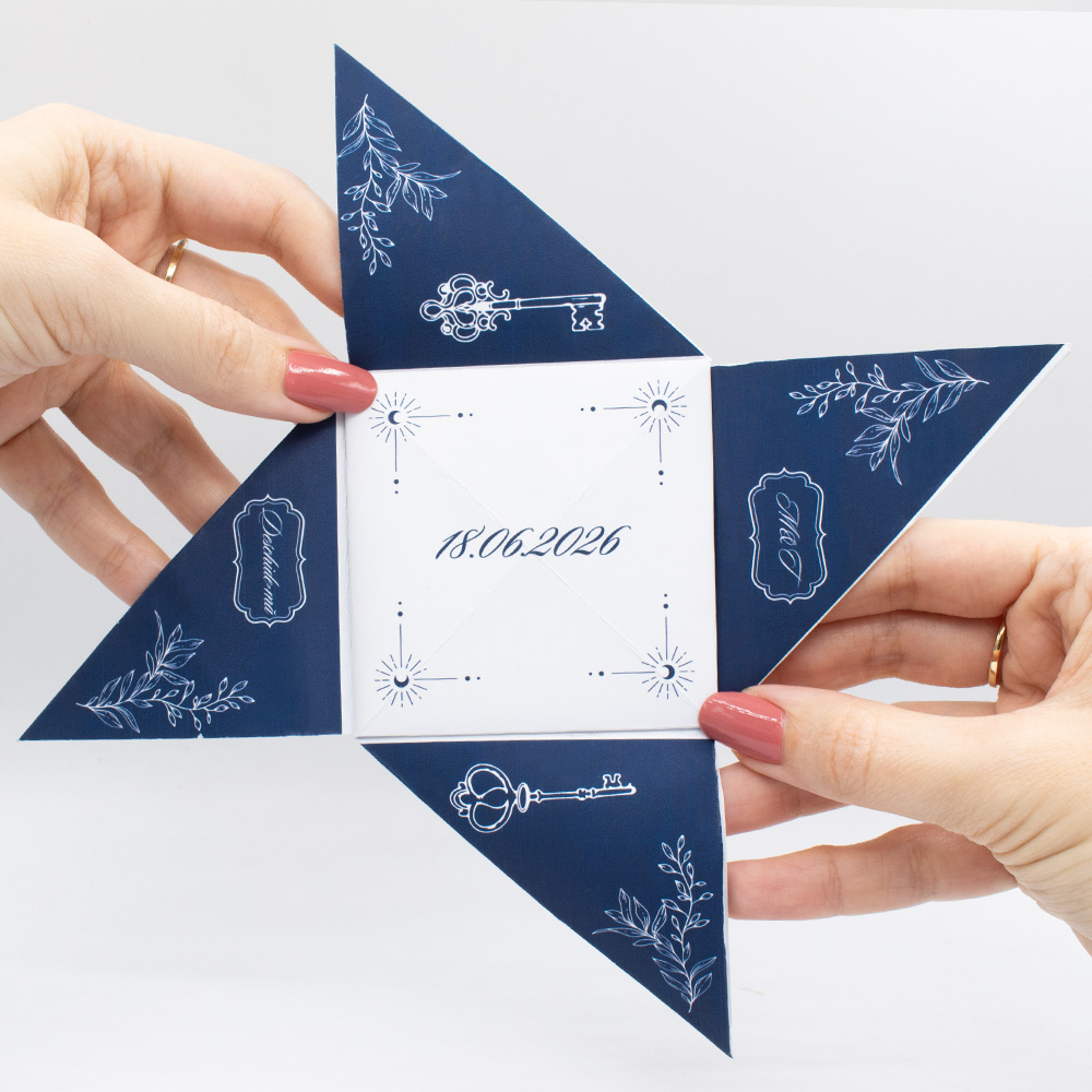 Invitație nuntă Origami | Invitație Moonlight