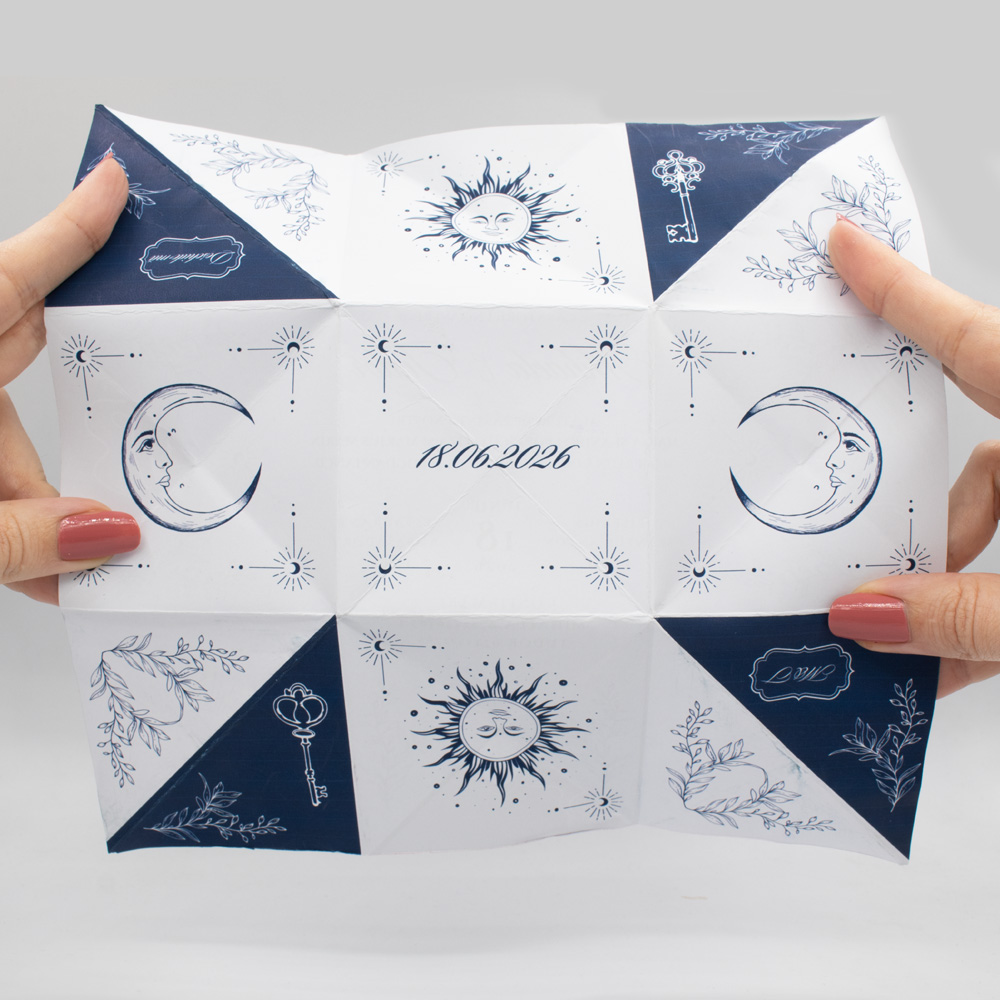 Invitație nuntă Origami | Invitație Moonlight