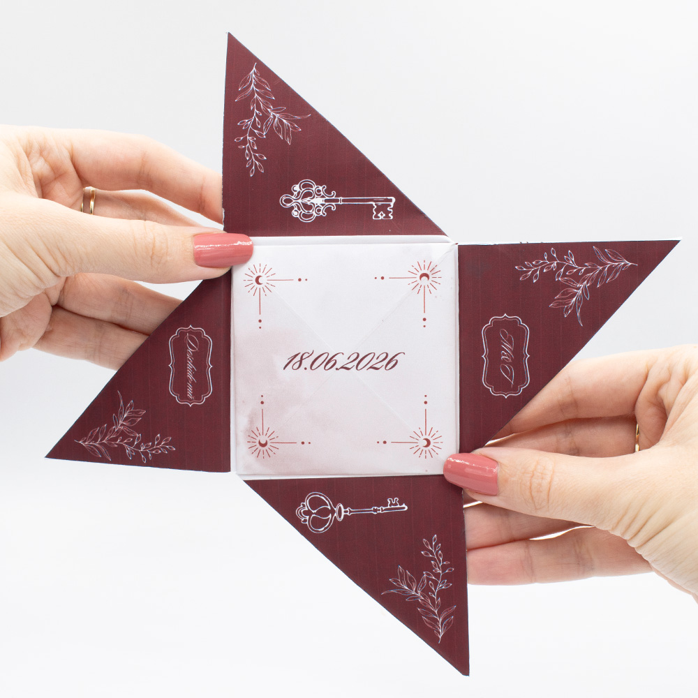 Invitație nuntă Origami | Invitație Divine