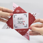 Invitație nuntă gotică Origami | Invitație Dark fantasy