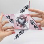 Invitație nuntă gotică Origami | Invitație Dark fantasy