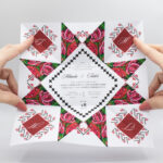 Invitație nuntă tradițională românească Origami | Invitație Origini