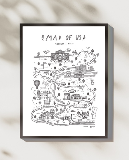 tablou map of us